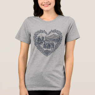 Kurdish Heritage Heart Design Traditional Cultur Tri-Blend Shirt