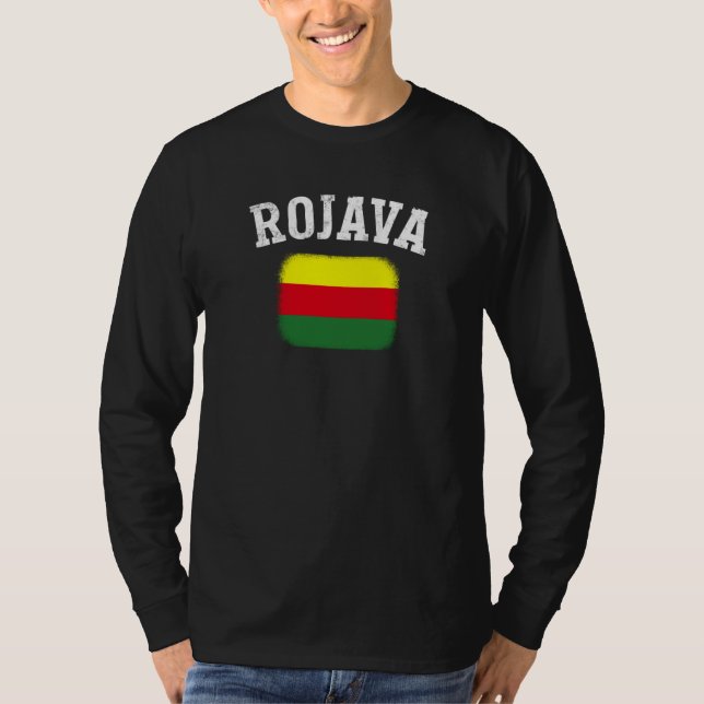 Kurdish Kurds Rojava Flag Freedom Kurdistan T-Shirt (Front)