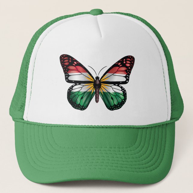 Kurdistan butterfly monarch flag trucker hat (Front)