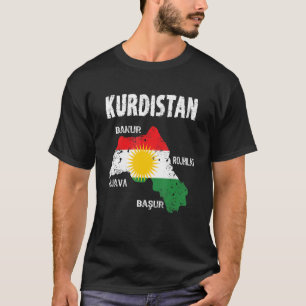Kurdistan Card With Sky Direction On Kurdistan T-Shirt