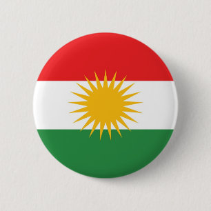 Kurdistan ethnic flag 6 cm round badge