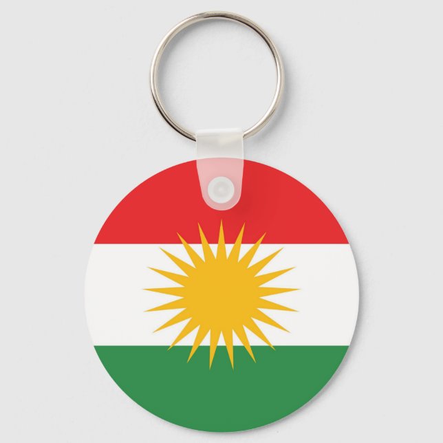 Kurdistan ethnic flag key ring (Front)