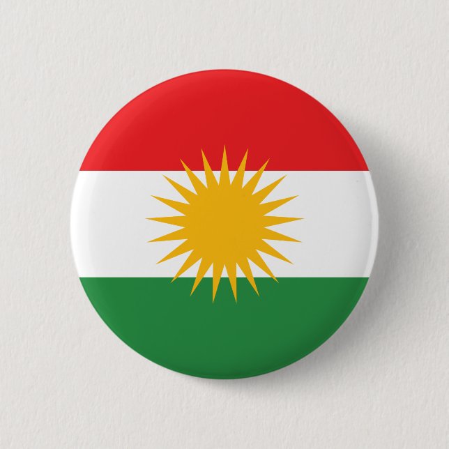 Kurdistan Flag 6 Cm Round Badge (Front)