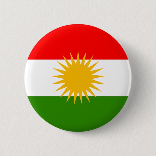 Kurdistan Flag 6 Cm Round Badge (Front)