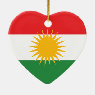 Kurdistan Flag Ceramic Tree Decoration