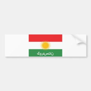 kurdistan flag country arab text name bumper sticker