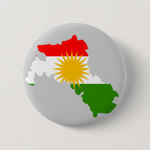 Kurdistan flag map 6 cm round badge