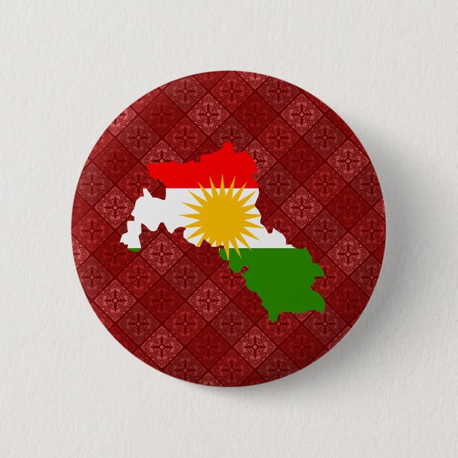 Kurdistan Flag Map full size 6 Cm Round Badge (Front)