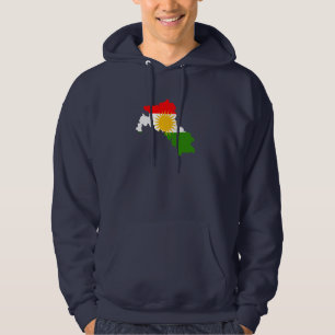 Kurdistan flag map hoodie