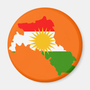 Kurdistan flag map magnet