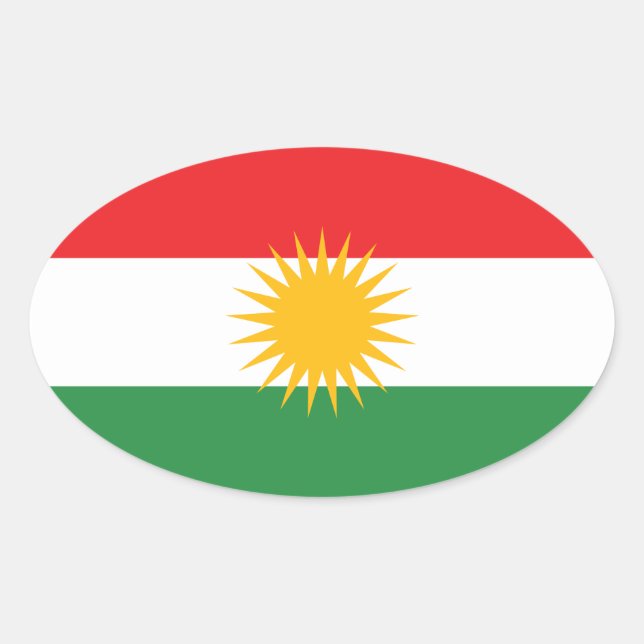 Kurdistan Flag Oval Sticker (Front)