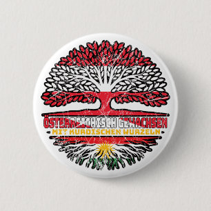 Kurdistan Kurdisch Österreichisch Baum 6 Cm Round Badge