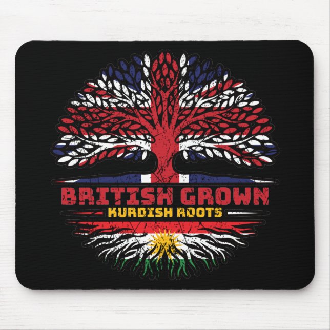 Kurdistan Kurdish Uk United Kingdom British Tree Mouse Pad (Front)