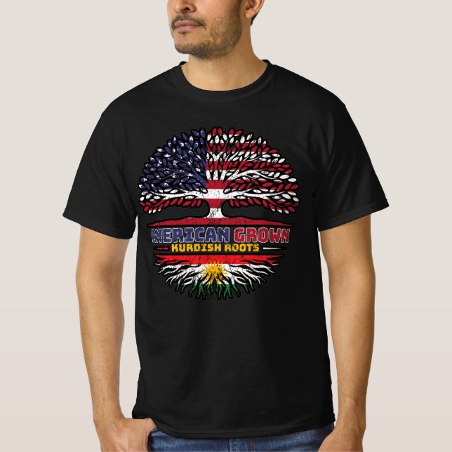 Kurdistan Kurdish US American USA United States Tr T-Shirt (Front)