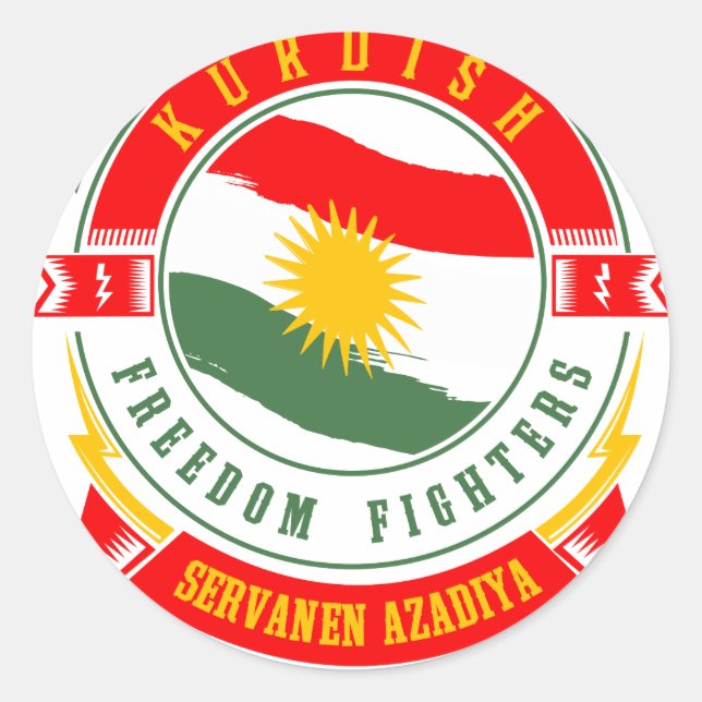 kurdistan KURDISTAN Peshmerga Freedom Warrior Classic Round Sticker (Front)