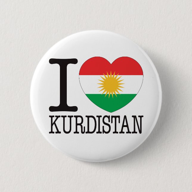Kurdistan Love v2 6 Cm Round Badge (Front)