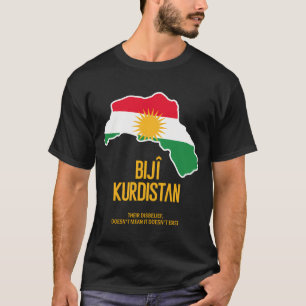 Kurdistan Map Flag I Biji Kurdistan Kurdish Design T-Shirt