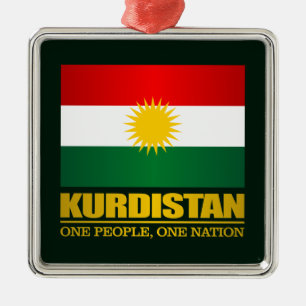 Kurdistan (One People, One Nation) Metal Tree Decoration