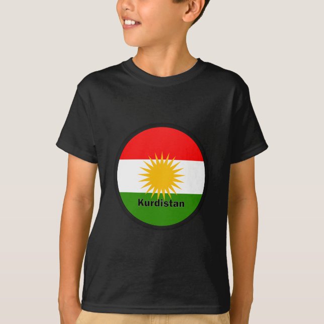 Kurdistan Roundel quality Flag T-Shirt (Front)