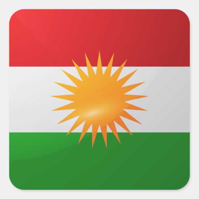 Kurdistan square glossy flag sticker (Front)