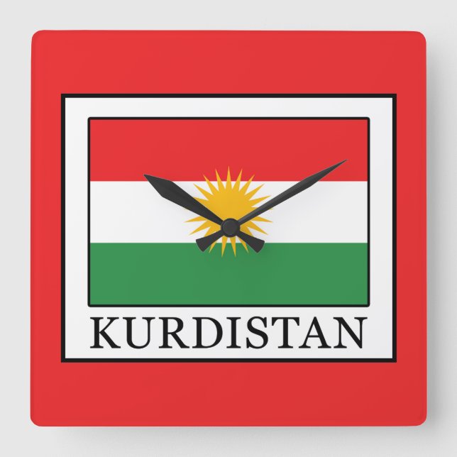 Kurdistan Square Wall Clock (Front)