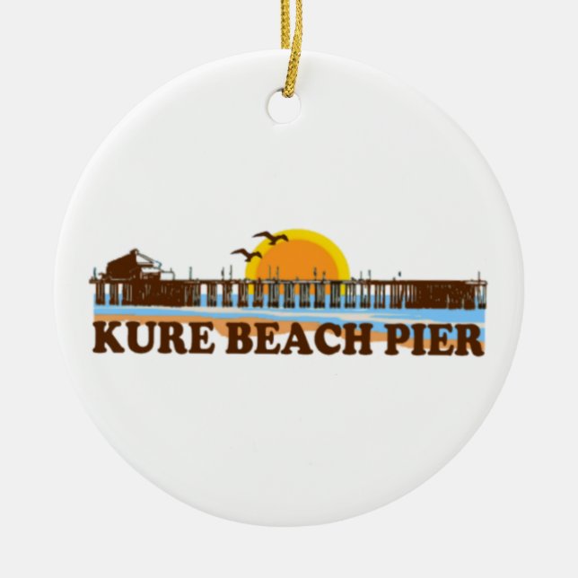 Kure Beach. Ceramic Tree Decoration (Front)