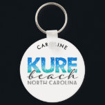 Kure Beach North Carolina Name Distressed Key Ring<br><div class="desc">This design features a beachy, blue-green ombre effect in the distressed typography with space for adding your own name or message. Click the customise button for more options for adding text! Variations of this design, additional colours, as well as coordinating products are available in our shop, zazzle.com/doodlelulu*. Contact us if...</div>