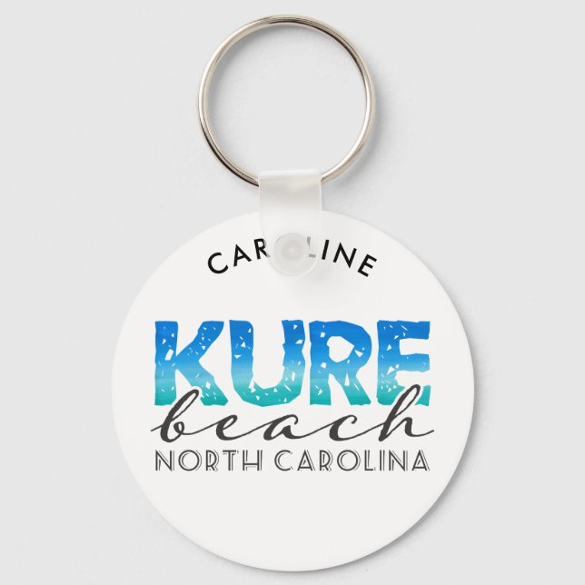 Kure Beach North Carolina Name Distressed Key Ring (Front)