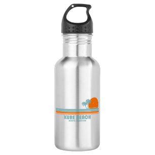 Kure Beach North Carolina Sun Palm Trees 532 Ml Water Bottle