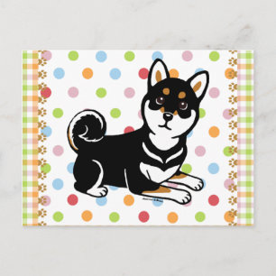 Kuro Shiba Inu dog cartoon Postcard