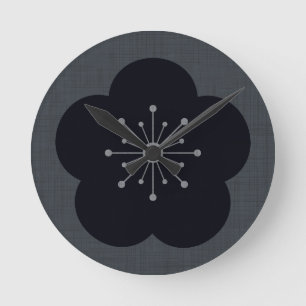 KURO UME - Bold-Gray Round Clock