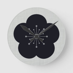 KURO UME - Bold-White Round Clock
