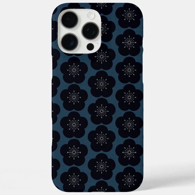 KURO UME - Seamless - Navy Case-Mate iPhone Case (Back)