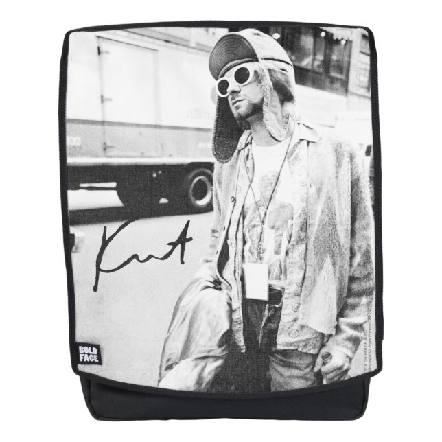 Kurt Cobain Black and White Backpack (Front)