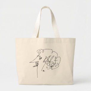 Kurt Vonnegut Self-Portrait Large Tote Bag