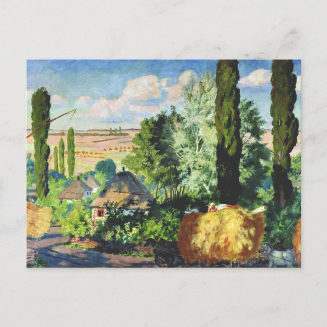 Kustodiev - Landscape in Ukraine Postcard (Front)
