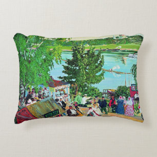 Kustodiev - Promenade Along the Volga Decorative Cushion