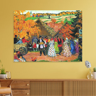 Kustodiev - Village Holiday, Canvas Print