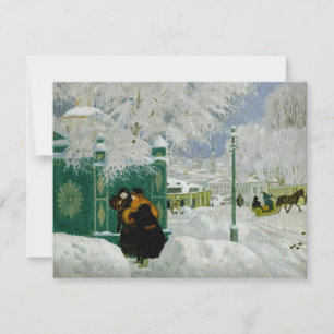 Kustodiev - Winter Scene, fine art painting Card