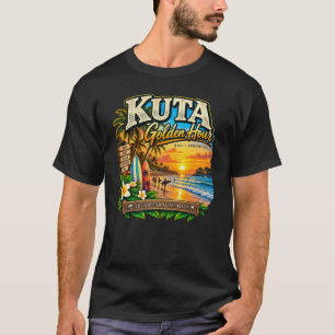 Kuta Bali Golden Hour Vintage Travel Art T-Shirt