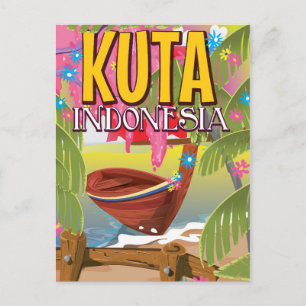 Kuta Indonesia travel poster Postcard
