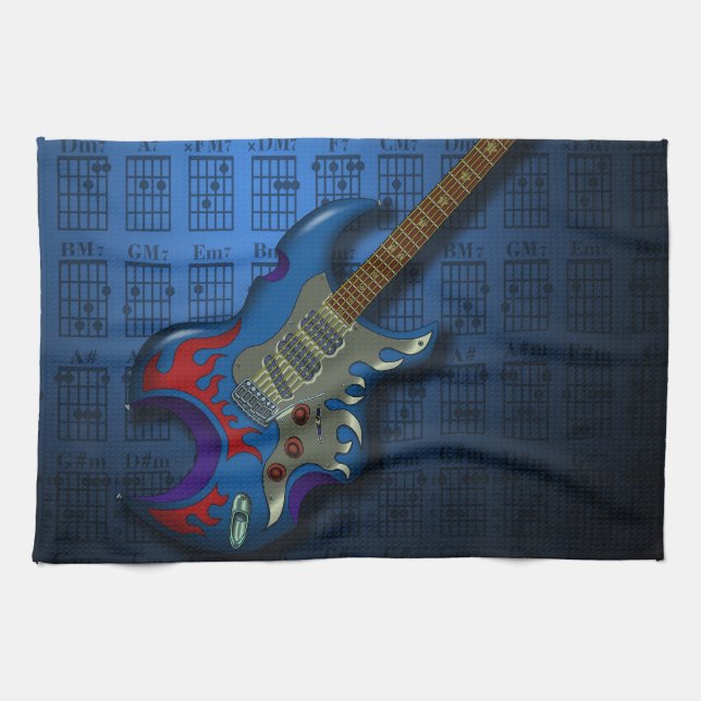 KuuMa Guitar 02 (B) Tea Towel (Horizontal)