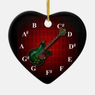 KuuMa Guitar Clock Ceramic Tree Decoration