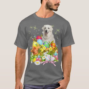 Kuvasz Bunny Dog With Easter Eggs Basket Cool T-Shirt