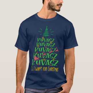 Kuvasz Christmas Dog breed Christmasree retro T-Shirt