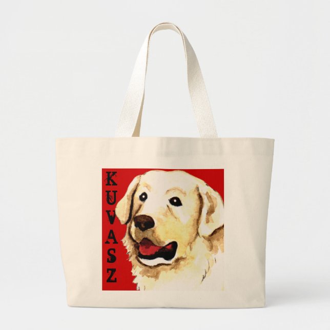 Kuvasz Colour Block Large Tote Bag (Front)