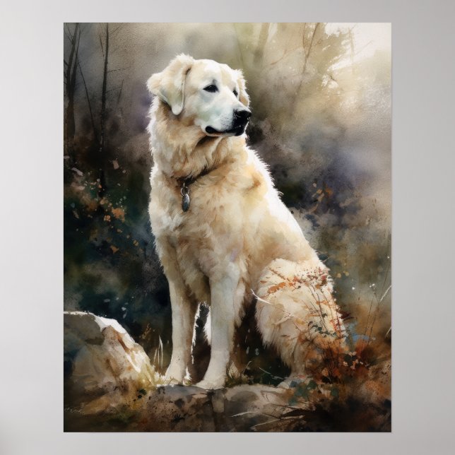 Kuvasz Dog Art Print Poster (Front)
