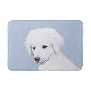 Kuvasz Painting - Cute Original Dog Art Bath Mat