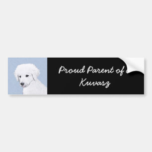Kuvasz Painting - Cute Original Dog Art Bumper Sticker