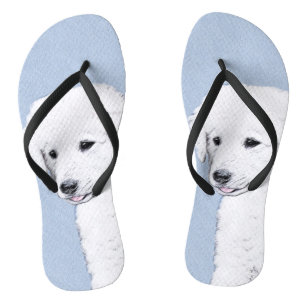 Kuvasz Painting - Cute Original Dog Art Jandals